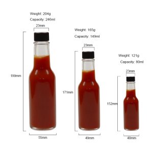 empty glass ketchup bottle