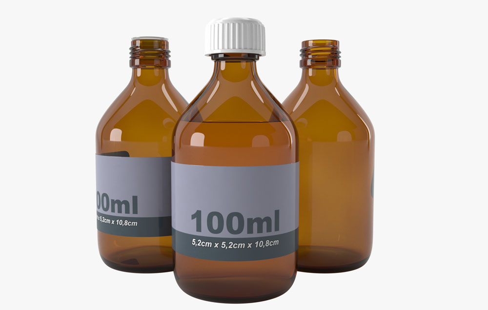 32 Oz Amber Boston Round Bottle