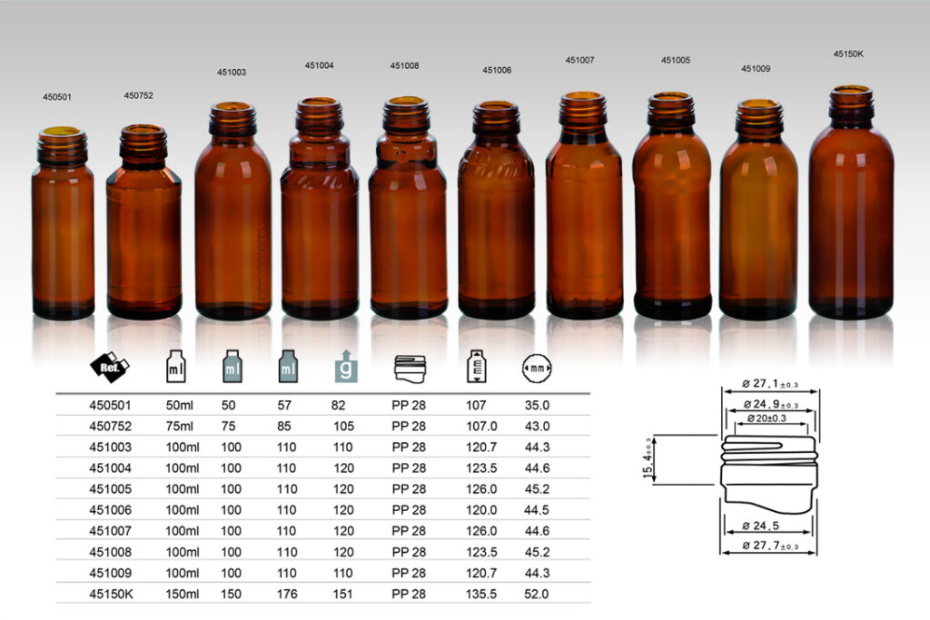 Amber Glass Bottles for Syrup 2023