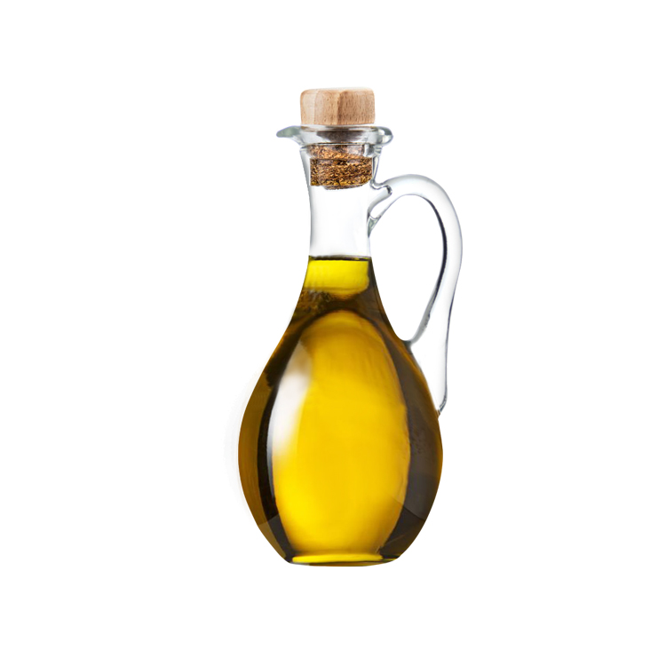 Olive oil glass bottle with a handle