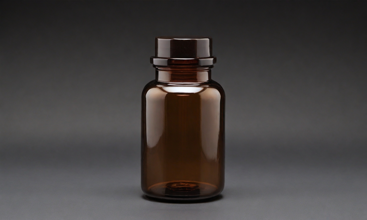 Brown Glass Pill Bottle: Secure & UV Protective