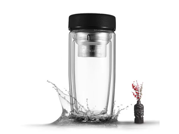 Multi-layer glass water bottle