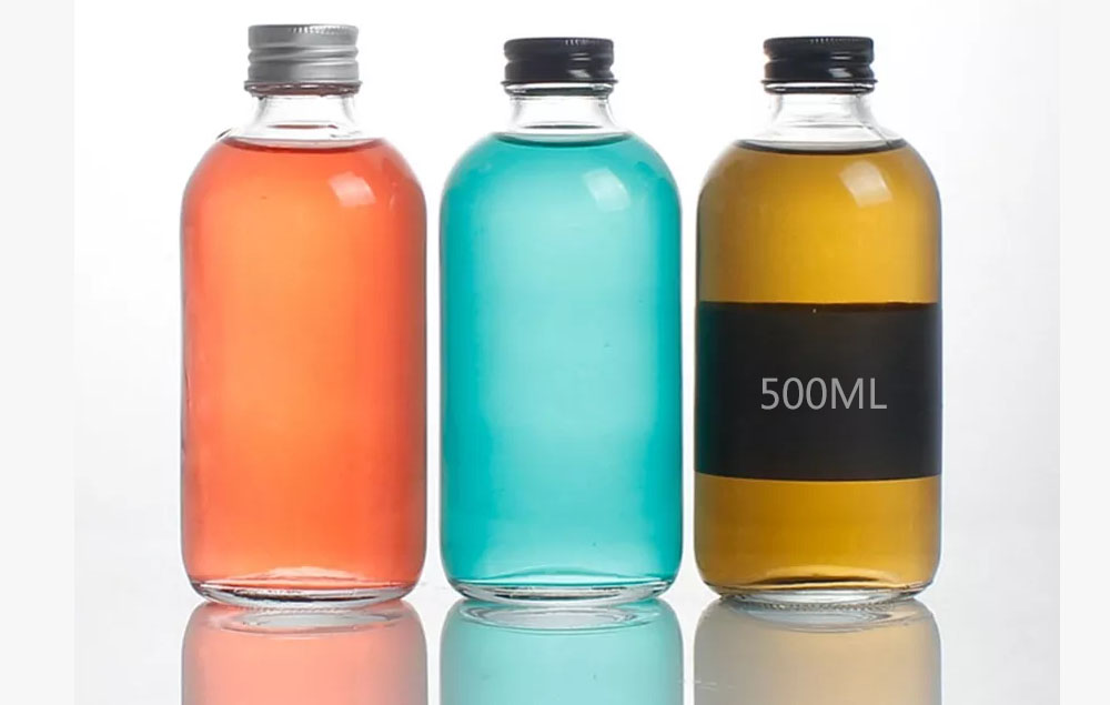 500ml Boston Round Glass Bottle Manufacturer, 500ml Clear Glass Bottle Wholesale Featured Image