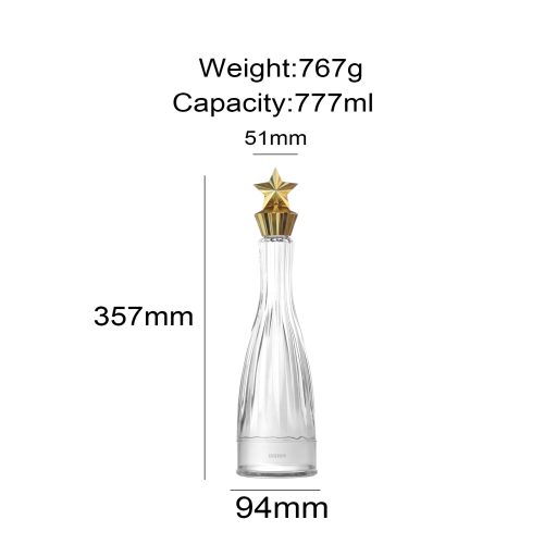 750ml Clear Wine Bottles with Star-shaped Cap Bulk Featured Image
