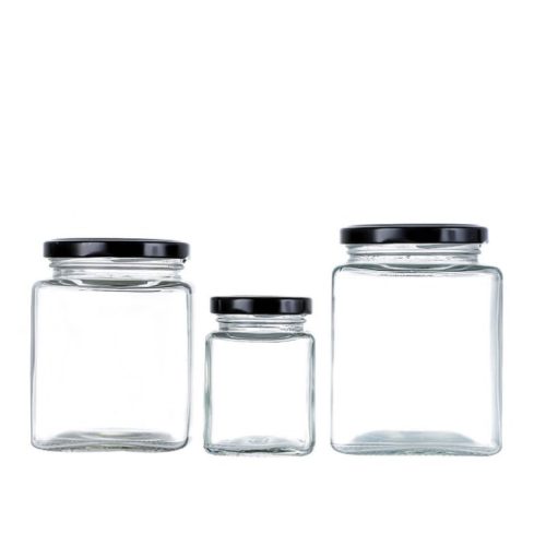 290ml 440ml 520ml 700mlSquare Glass Honey Jars Featured Image