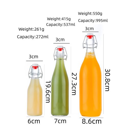 270ml 530ml 1000ml Swing Top Glass Bottles Wholesale Featured Image