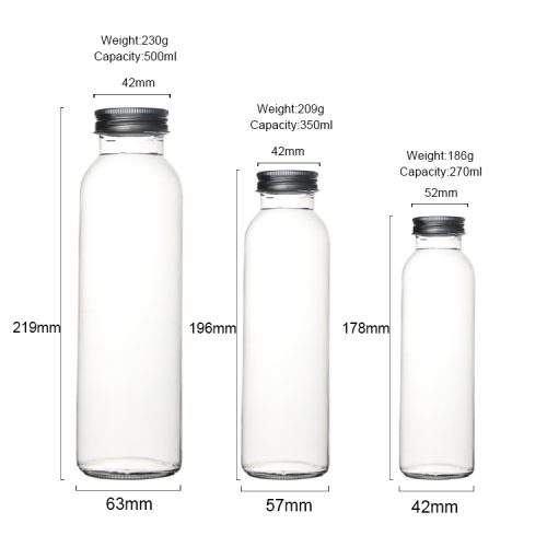 250ml,350ml,500ml Glass Juice Containers with Lids Featured Image
