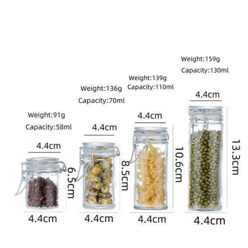 58ml,70ml,110ml,130ml Glass Jar with Locking Lid Featured Image