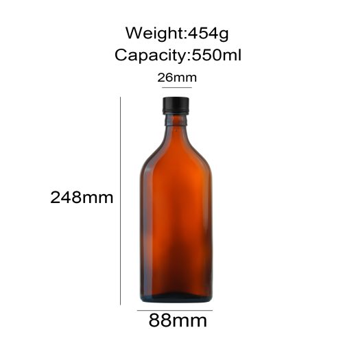 550ml Rectangular Amber Glass Bottles Featured Image