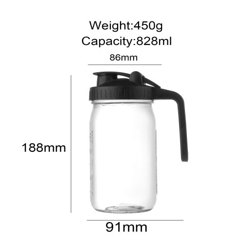 820ml Glass Bottle with Handle and Lid Featured Image