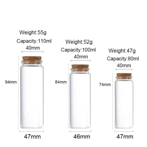80ml 100ml 110ml Wholesale Glass Bottles with Corks Featured Image