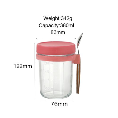 380ml Glass Jar with Spoon Wholesale Featured Image