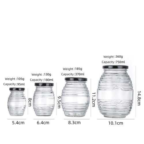 95ml 180ml 370ml 750ml Glass Beehive Honey Jar Featured Image