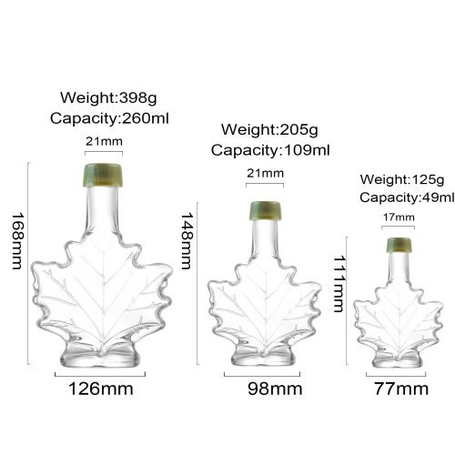 50ml 100ml 250ml Maple Leaf Glass Bottles Wholesale Featured Image