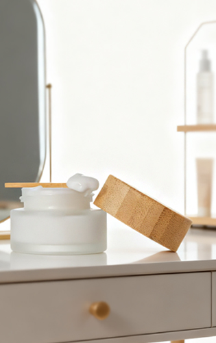 25ml,55ml Cosmetic Jars with Bamboo Lids