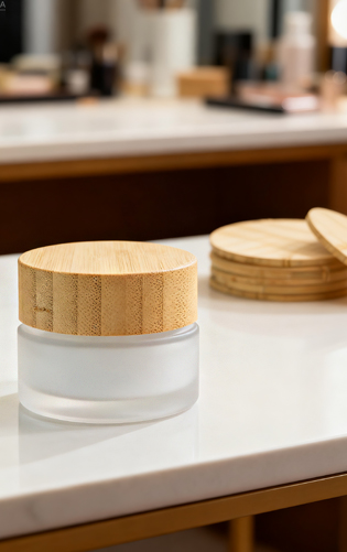 25ml,55ml Cosmetic Jars with Bamboo Lids