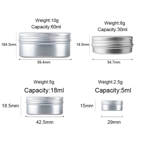 5ml,30ml,80ml,250ml Aluminum Cosmetic Containers Featured Image