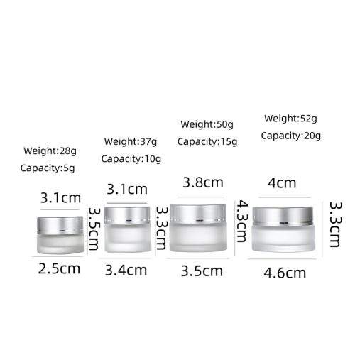 5ml,10ml,15ml,20ml Frosted Glass Cream Jar Featured Image