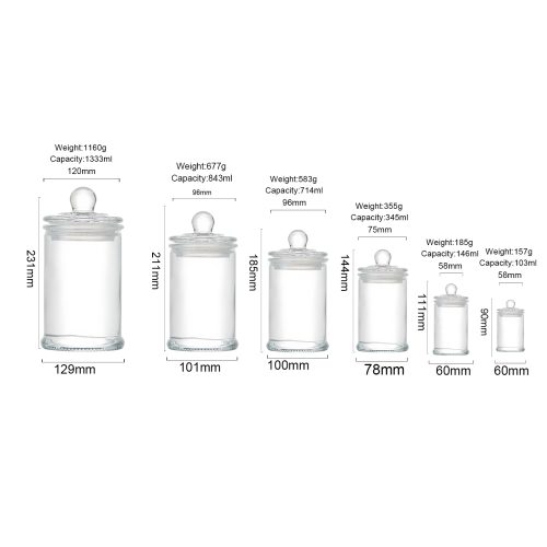 100ml,340ml,800ml,1000ml Glass Containers with Lids for Candles Featured Image