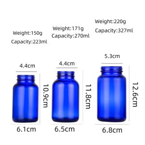 Blue Glass Medicine Bottle,220ml,270ml,330ml Featured Image