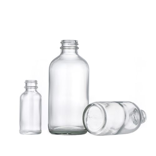 35ml 130ml 250ml 500ml Clear Boston Round Glass Bottles Featured Image