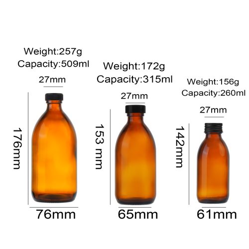 260ml 300ml 500ml Glass Medical Syrup Bottles Bulk Featured Image
