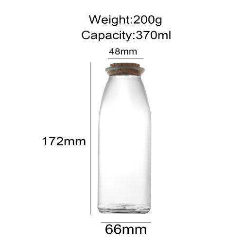 370ml Square Glass Milk Bottle Wholesale Featured Image